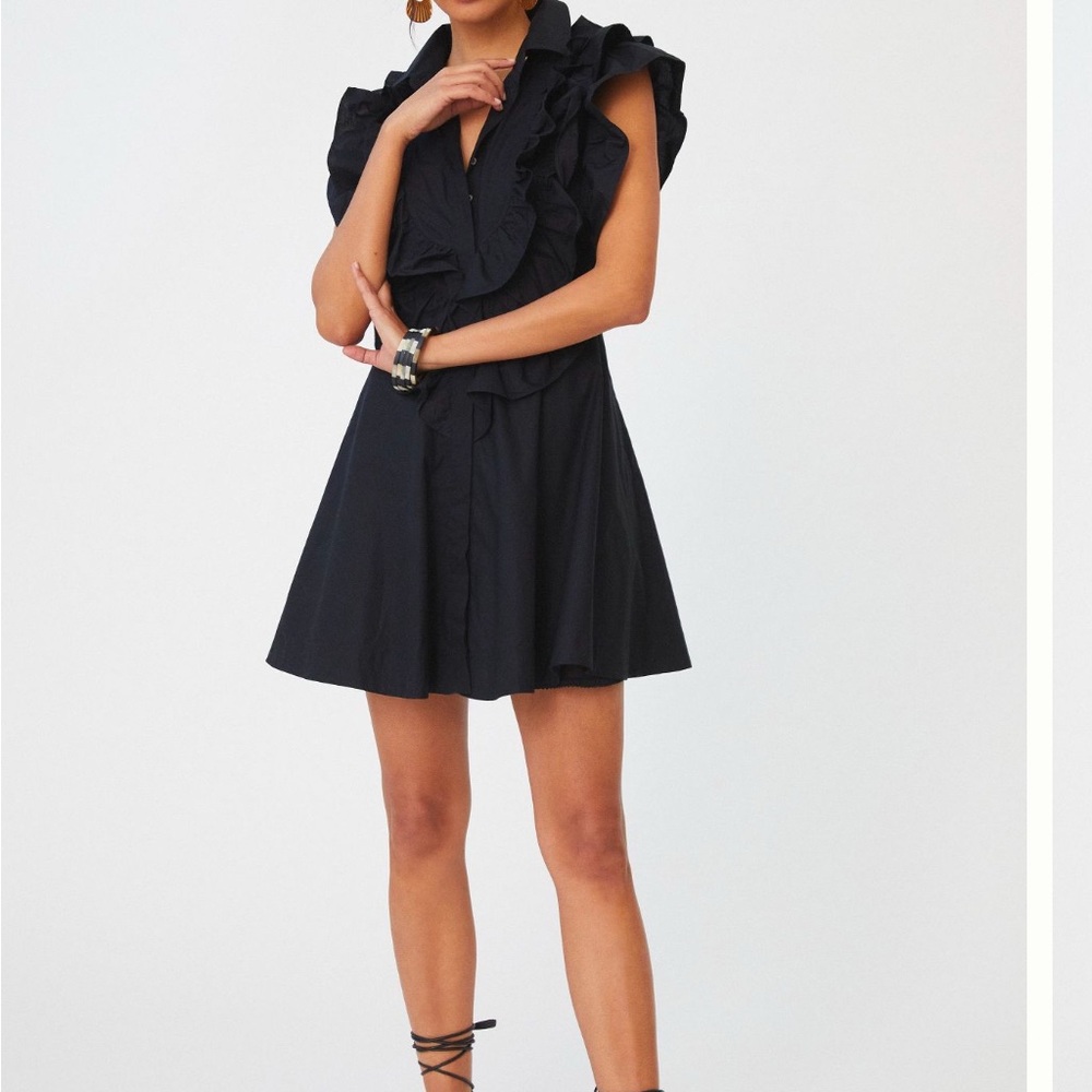 SOLD Anthropologie Maeve Polka Dot Black Dress